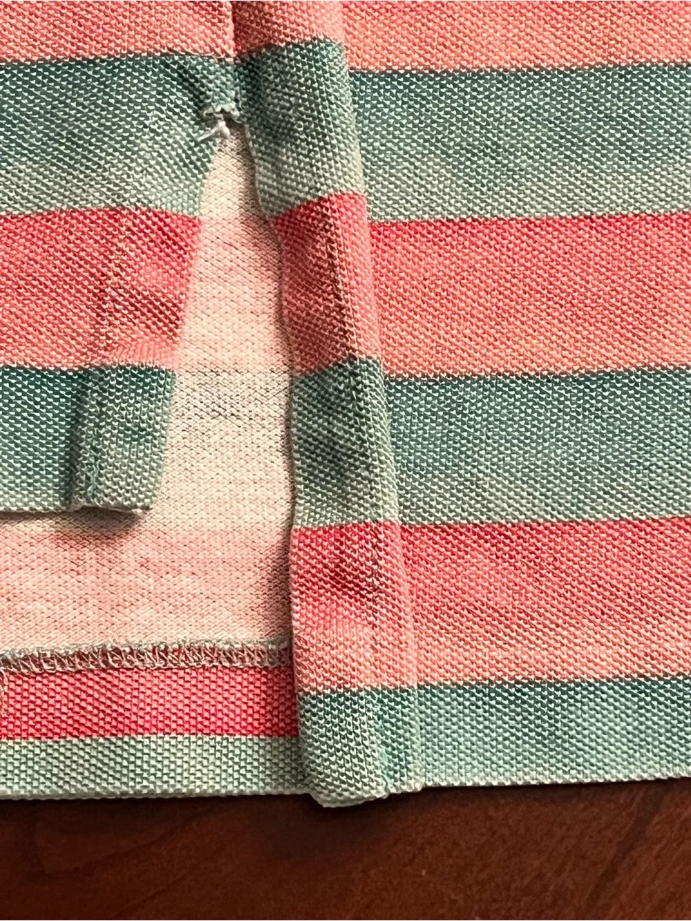 Vintage Ralph Lauren Striped Polo in Mint Green & Coral Pink